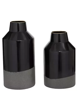 Promo 😉 Contemporary Metal Vase - Set of 2 by Monroe Lane 🧨