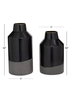 Promo 😉 Contemporary Metal Vase - Set of 2 by Monroe Lane 🧨 -Monroe Lane Sales Belk 28246