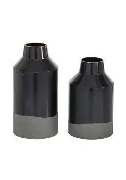 Promo 😉 Contemporary Metal Vase - Set of 2 by Monroe Lane 🧨 -Monroe Lane Sales Belk 28247