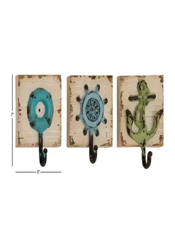 Buy 🎁 Fir Coastal Wall Hook - Set of 3 by Monroe Lane 🥰 -Monroe Lane Sales Belk 28312