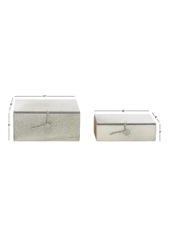 Wholesale 😍 Glam Leather Box - Set of 2 by Monroe Lane 🔔 -Monroe Lane Sales Belk 2840