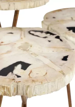 New 😍 Contemporary Petrified Stone Accent Table by Monroe Lane 🤩 -Monroe Lane Sales Belk 28440