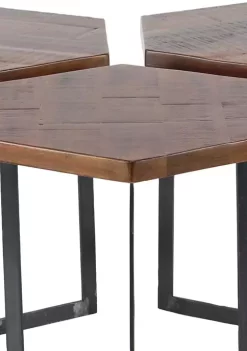 Top 10 🎁 Industrial Mango Wood Accent Table - Set of 3 by Monroe Lane 👍 -Monroe Lane Sales Belk 28462