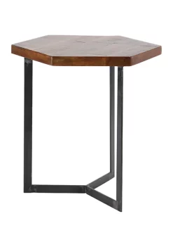 Top 10 🎁 Industrial Mango Wood Accent Table - Set of 3 by Monroe Lane 👍 -Monroe Lane Sales Belk 28463