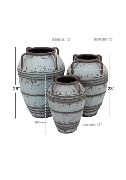 Best Pirce 💯 Rustic Metal Vase - Set of 3 by Monroe Lane ⌛ -Monroe Lane Sales Belk 28515