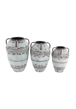 Best Pirce 💯 Rustic Metal Vase - Set of 3 by Monroe Lane ⌛ -Monroe Lane Sales Belk 28516