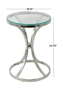 Outlet 👍 Contemporary Stainless Steel Accent Table by Monroe Lane 🎁 -Monroe Lane Sales Belk 28527