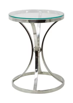 Outlet 👍 Contemporary Stainless Steel Accent Table by Monroe Lane 🎁 -Monroe Lane Sales Belk 28528