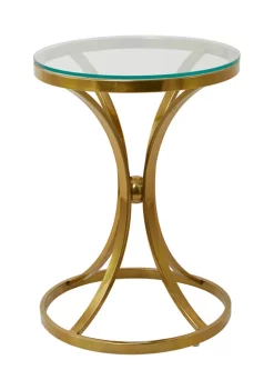 Outlet 👍 Contemporary Stainless Steel Accent Table by Monroe Lane 🎁 -Monroe Lane Sales Belk 28529