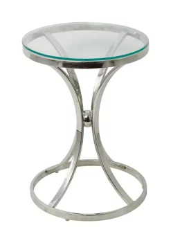 Outlet 👍 Contemporary Stainless Steel Accent Table by Monroe Lane 🎁 -Monroe Lane Sales Belk 28530