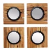 Best deal 🎉 Rustic Teak Wood Wall Mirror - Set of 4 by Monroe Lane 👏