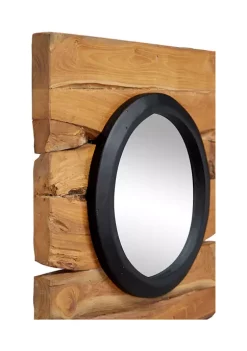Best deal 🎉 Rustic Teak Wood Wall Mirror - Set of 4 by Monroe Lane 👏 -Monroe Lane Sales Belk 28563