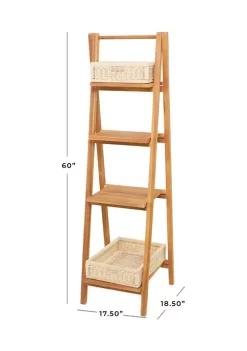 Outlet 😍 Contemporary Teak Wood Shelving Unit by Monroe Lane ⌛ -Monroe Lane Sales Belk 28569