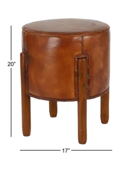 Budget ❤️ Traditional Teak Wood Stool by Monroe Lane 🔥 -Monroe Lane Sales Belk 28573