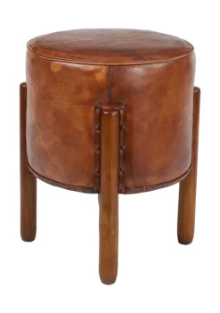 Budget ❤️ Traditional Teak Wood Stool by Monroe Lane 🔥 -Monroe Lane Sales Belk 28574