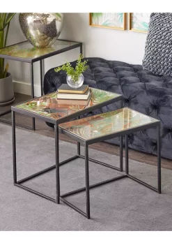 Budget 🛒 Black Metal Industrial Accent Table - Set of 3 by Monroe Lane ✔️ -Monroe Lane Sales Belk 28579