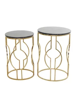 Hot Sale ๐คฉ Contemporary Marble Accent Table - Set Of 2 by Monroe Lane ๐ฅฐ