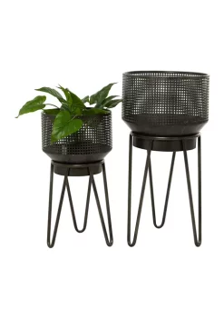 Outlet 🛒 Modern Metal Planter - Set of 2 by Monroe Lane 😀