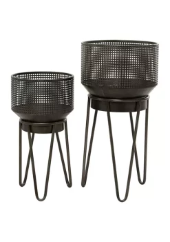 Outlet 🛒 Modern Metal Planter - Set of 2 by Monroe Lane 😀 10 Outlet 🛒 Modern Metal Planter - Set of 2 by Monroe Lane 😀 -Monroe Lane Sales Belk 28655