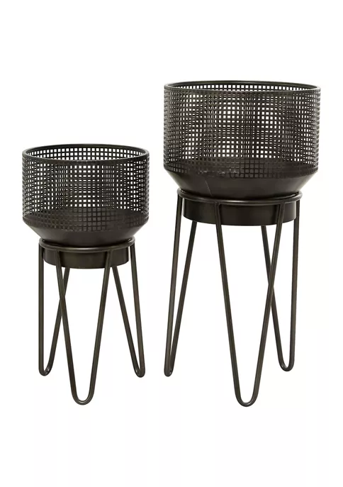 Outlet 🛒 Modern Metal Planter - Set of 2 by Monroe Lane 😀 5 Outlet 🛒 Modern Metal Planter - Set of 2 by Monroe Lane 😀 - Image 5
