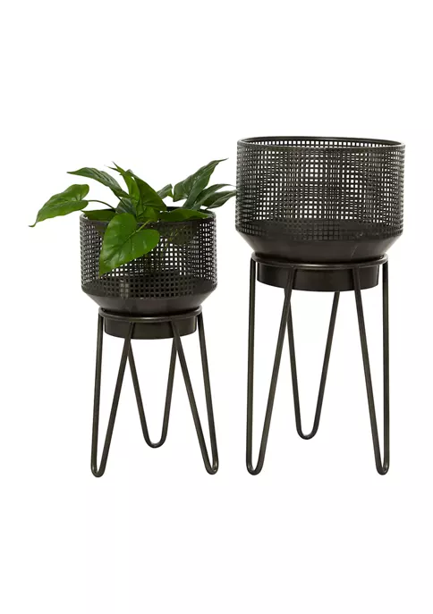 Outlet 🛒 Modern Metal Planter - Set of 2 by Monroe Lane 😀 6 Outlet 🛒 Modern Metal Planter - Set of 2 by Monroe Lane 😀 - Image 6