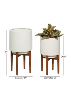 Brand new 💯 Contemporary Metal Planter - Set of 2 by Monroe Lane ❤️ -Monroe Lane Sales Belk 28668