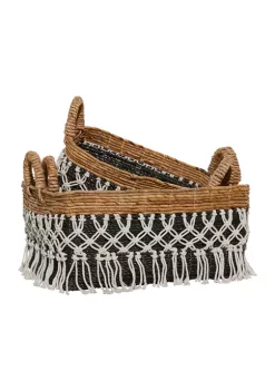 Best Sale 😍 Cotton Natural Storage Basket - Set of 3 by Monroe Lane 💯 -Monroe Lane Sales Belk 28681