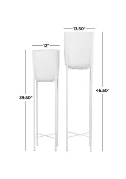 Coupon ✔️ Modern Metal Planter - Set of 2 by Monroe Lane 🔔 -Monroe Lane Sales Belk 28688