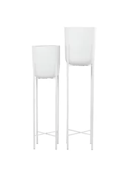 Coupon ✔️ Modern Metal Planter - Set of 2 by Monroe Lane 🔔 -Monroe Lane Sales Belk 28689