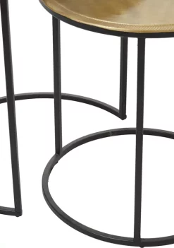 Coupon ⭐ Industrial Aluminum Accent Table - Set Of 2 by Monroe Lane 😍 -Monroe Lane Sales Belk 28705