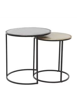 Coupon ⭐ Industrial Aluminum Accent Table - Set Of 2 by Monroe Lane 😍 -Monroe Lane Sales Belk 28706