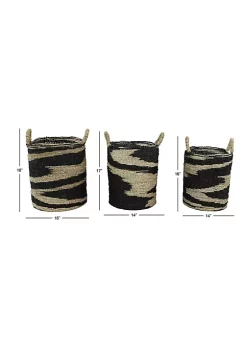 Cheapest 🥰 Eclectic Seagrass Storage Basket - Set of 3 by Monroe Lane 😍 -Monroe Lane Sales Belk 28744