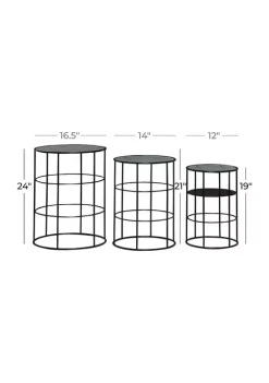 Deals 🎉 Contemporary Iron Accent Table - Set Of 3 by Monroe Lane 🛒 -Monroe Lane Sales Belk 28761