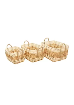 Flash Sale 🥰 Contemporary Seagrass Storage Basket - Set of 3 by Monroe Lane 🎁