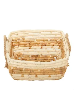 Flash Sale 🥰 Contemporary Seagrass Storage Basket - Set of 3 by Monroe Lane 🎁 -Monroe Lane Sales Belk 28767
