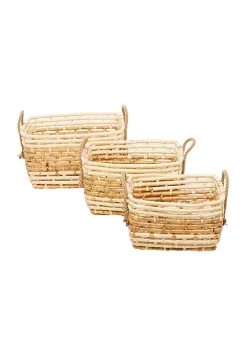 Flash Sale 🥰 Contemporary Seagrass Storage Basket - Set of 3 by Monroe Lane 🎁 -Monroe Lane Sales Belk 28769