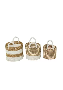 Best Pirce 🛒 Bohemian Seagrass Storage Basket - Set of 3 by Monroe Lane 🎉 -Monroe Lane Sales Belk 28781
