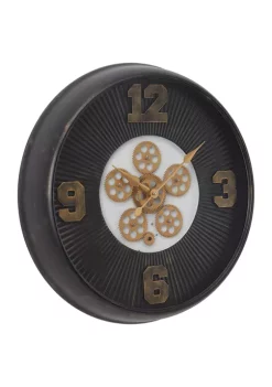 Flash Sale 👍 Industrial Metal Wall Clock by Monroe Lane ✔️ -Monroe Lane Sales Belk 28804