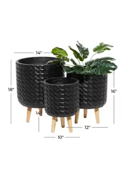 Budget ❤️ Contemporary Magnesium Oxide Planter - Set of 3 by Monroe Lane ❤️ -Monroe Lane Sales Belk 28838