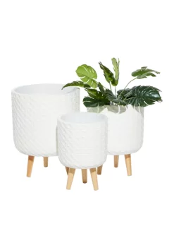 Budget ❤️ Contemporary Magnesium Oxide Planter - Set of 3 by Monroe Lane ❤️ -Monroe Lane Sales Belk 28841