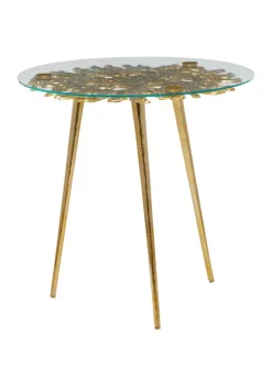 Outlet 🧨 Modern Aluminum Accent Table by Monroe Lane 🌟 -Monroe Lane Sales Belk 28874