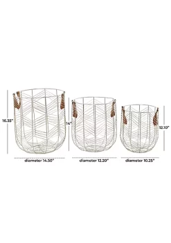 Coupon 😉 Glam Metal Storage Basket - Set of 3 by Monroe Lane ✔️ -Monroe Lane Sales Belk 28878
