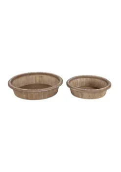 Best deal 🎁 Rustic Wood Tray - Set of 2 by Monroe Lane 😉