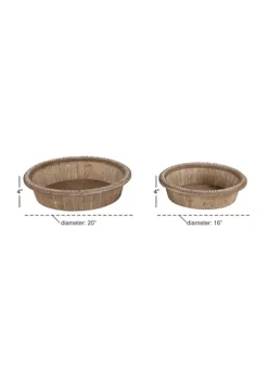 Best deal 🎁 Rustic Wood Tray - Set of 2 by Monroe Lane 😉 -Monroe Lane Sales Belk 28925