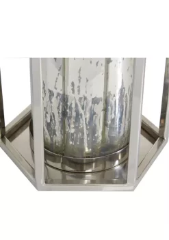 Best Sale 🔥 Contemporary Stainless Steel Lantern by Monroe Lane 👏 -Monroe Lane Sales Belk 28938