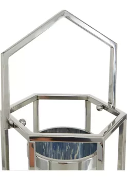 Best Sale 🔥 Contemporary Stainless Steel Lantern by Monroe Lane 👏 -Monroe Lane Sales Belk 28939