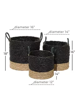 Wholesale ✔️ Modern Seagrass Storage Basket - Set of 3 by Monroe Lane 🧨 -Monroe Lane Sales Belk 28962