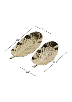 Cheap 🥰 Contemporary Metal Tray - Set of 2 by Monroe Lane 🧨 -Monroe Lane Sales Belk 29084