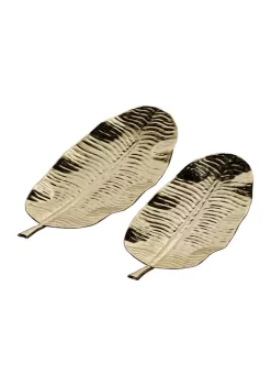 Cheap 🥰 Contemporary Metal Tray - Set of 2 by Monroe Lane 🧨 -Monroe Lane Sales Belk 29086