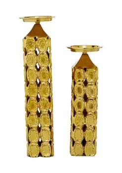 Top 10 ❤️ Aluminum Contemporary Candle Holder Set of 2 by Monroe Lane 🥰 -Monroe Lane Sales Belk 29098